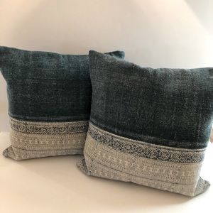 Indigo Blue Bohemian Throw Pillows